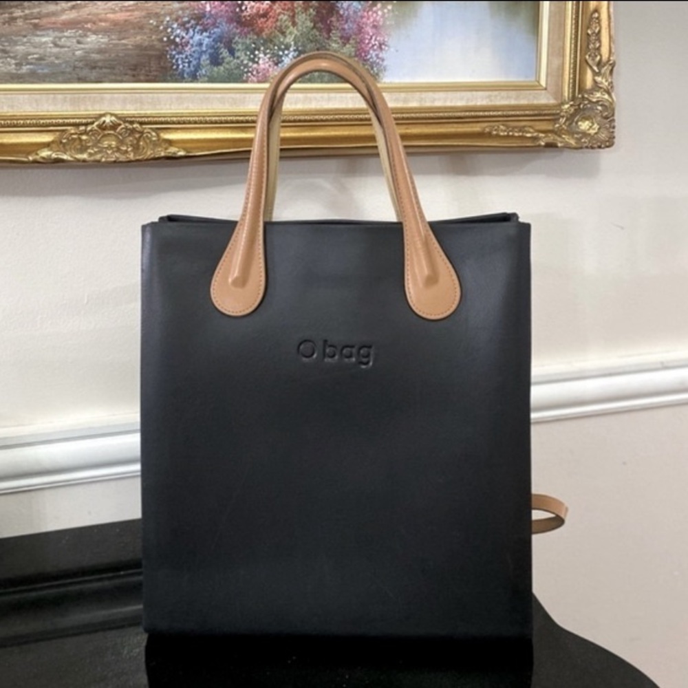 O Bag made in Italy back Tote-backpack with Tan Handles